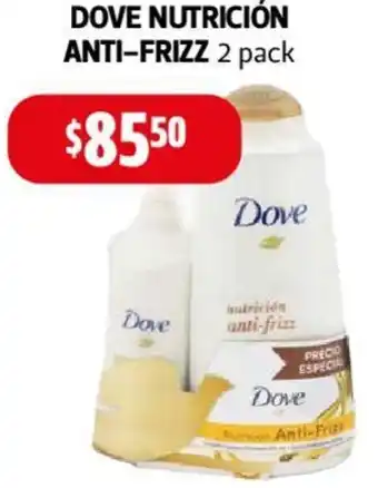 Farmacias Guadalajara DOVE NUTRICIÓN ANTI-FRIZZ 2 pack oferta