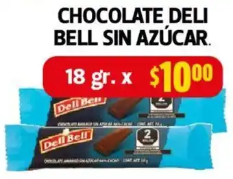 Farmacias Guadalajara CHOCOLATE DELI BELL SIN AZÚCAR 18gr oferta