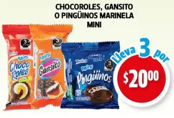 Farmacias Guadalajara CHOCOROLES, GANSITO O PINGÜINOS MARINELA MINI oferta