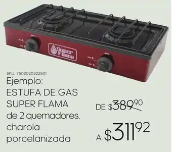 DelSol ESTUFA DE GAS SUPER FLAMA de 2 quemadores oferta