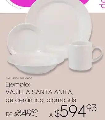 DelSol VAJILLA SANTA ANITA de cerámica, diamonds oferta