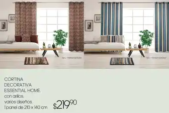 DelSol CORTINA DECORATIVA ESSENTIAL HOME. 1 panel de 210 x 140 cm $219⁹⁰ oferta
