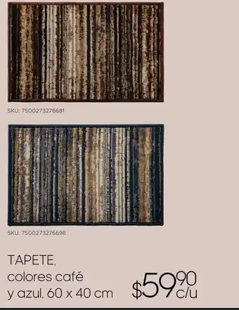 DelSol TAPETE, colores café y azul, 60 x 40 cm oferta