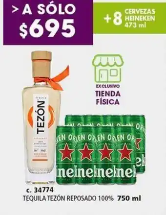 Bodegas Alianza TEQUILA TEZÓN REPOSADO 100% 750 ml oferta