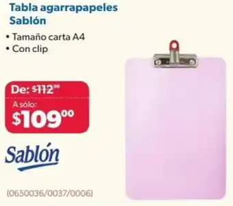 Tabla agarrapapeles Sablón