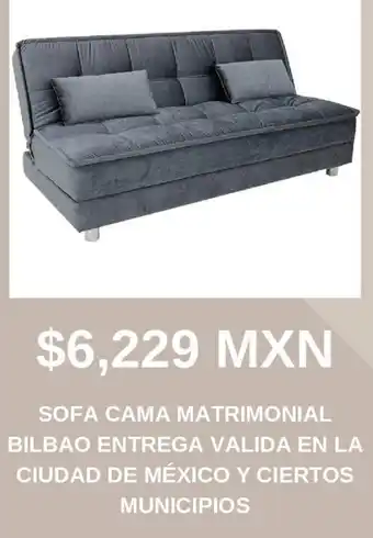 SOFA CAMA MATRIMONIAL BILBAO ENTREGA VALIDA EN LA CIUDAD DE MÉXICO Y CIERTOS MUNICIPIOS