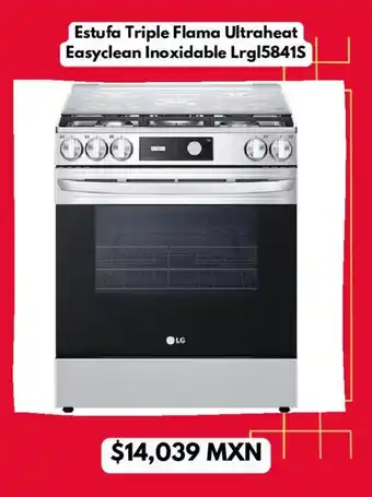 Estufa Triple Flama Ultraheat Easyclean Inoxidable Lrgl5841S