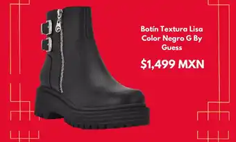 Botín Textura Lisa Color Negro G By Guess