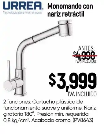 URREA Monomando nariz retráctil