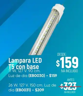 Lampara LED T8 con base 11W 127V 90cm