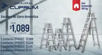 CUPRUM Escalera de tijera doméstica 3 peldaños (PF8501)