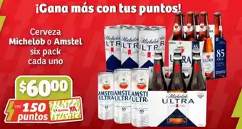 Cerveza Michelob o Amstel six pack cada uno