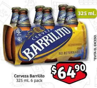 Cerveza Barrilito 325 ml. 6 pack