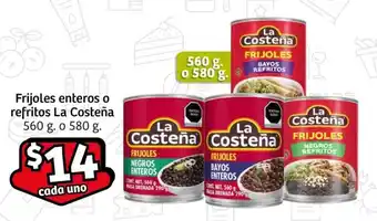 Soriana Express Frijoles enteros o refritos La Costeña 560 g. o 580 g. oferta