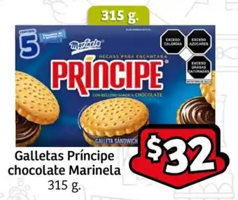 Galletas Príncipe chocolate Marinela 315 g.