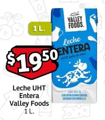 Soriana Express Leche UHT Entera Valley Foods 1 L. oferta