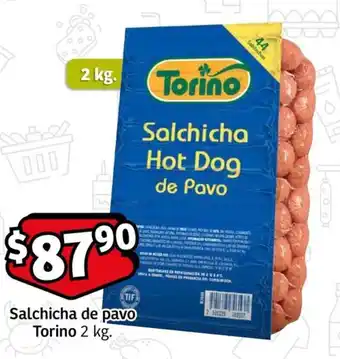 Salchicha de pavo Torino 2 kg.