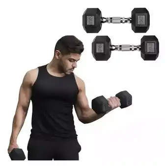 2 mancuernas 10 lb 4.53 kg c/u kit set pesas hexagonales pro