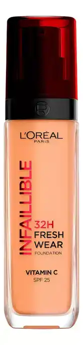 Base de maquillaje líquida l'oréal paris infaillible 32h fresh wear infaillible 32h fresh wear tono 260 golden sun - 30ml 30g