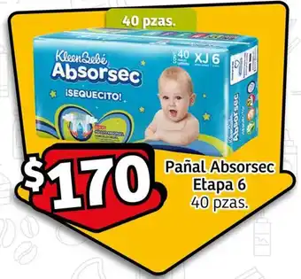 Soriana Express Pañal Absorsec Etapa 6 40pzas oferta