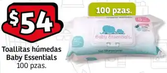 Toallitas húmedas Baby Essentials 100pzas