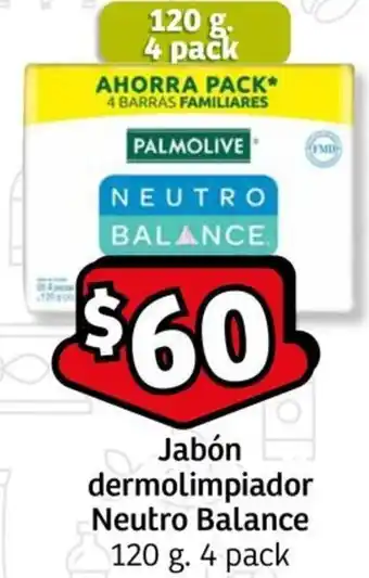 Soriana Express Jabón dermolimpiador Neutro Balance 120g x 4pack oferta