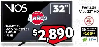 Soriana Express VIOS SMART TV MOD. VI-32T231 Pantalla Vios 32" HD oferta