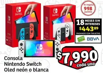 Soriana Express Consola Nintendo Switch Oled neón o blanca oferta