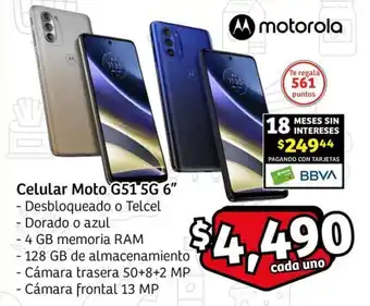 motorola Celular Moto G51 5G 6"