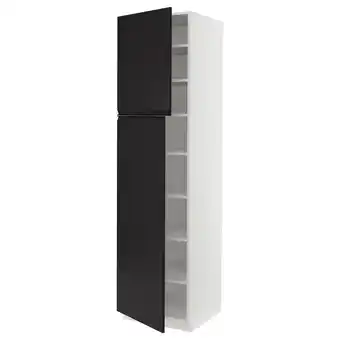 IKEA Sektion Gabinete alto 2 puertas c/estantes, blanco/upplöv Carbón mate, 61x61x229 cm oferta