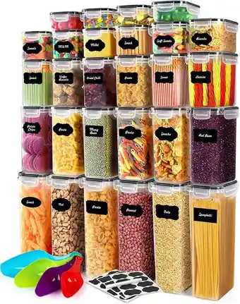Mercado Libre Recipientes herméticos 28pzs almacenamiento cocina alimentos oferta