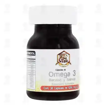 Farmacias Guadalajara Omega 3, Bacalao y Salmón La Tía Trini Suplemento Alimenticio, 36 Cápsulas oferta