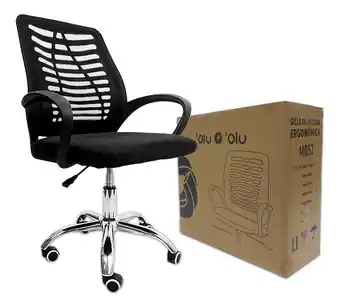 Mercado Libre Silla Giratoria De Escritorio Ergonómica Negra Para Oficina oferta