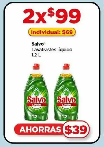 Bodega Aurrerá Salvo Lavatrastes líquido 1.2 L x 2 oferta