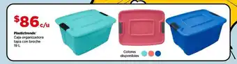 Plastictrends Caja organizadora tapa con broche 19 L
