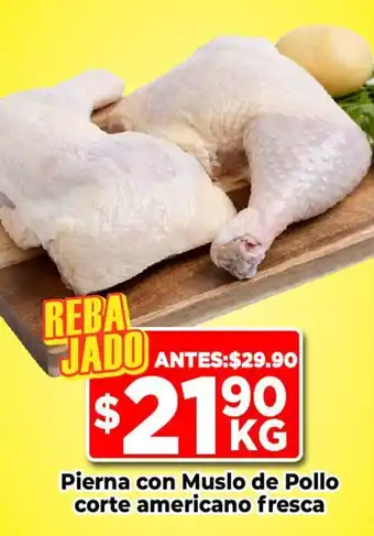 HEB Pierna con Muslo de Pollo corte americano fresca, kg oferta