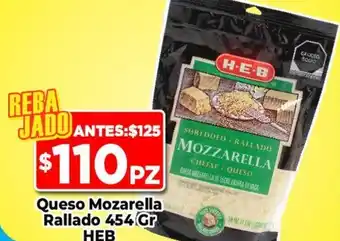 HEB Queso Mozarella Rallado 454 Gr HEB oferta