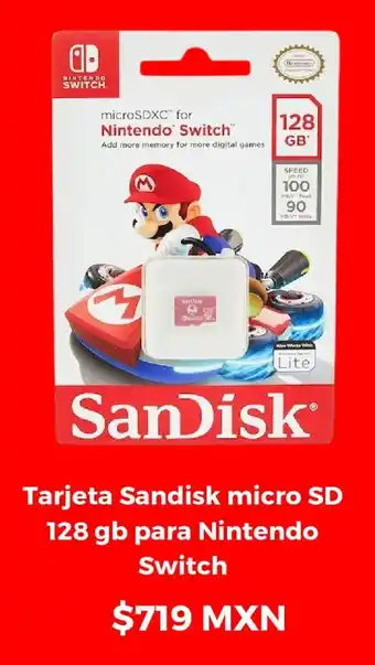 Tarjeta Sandisk micro SD 128 gb para Nintendo Switch