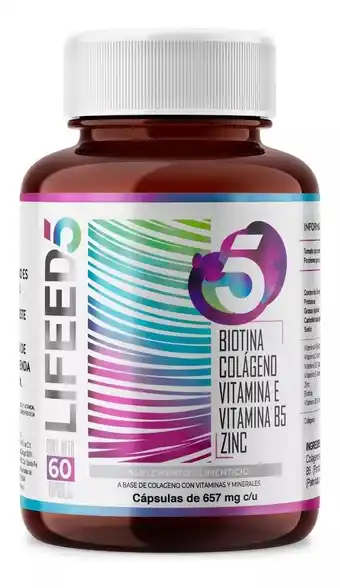 Mercado Libre Suplemento en cápsulas Lifeed5 Biotina y Colágeno LF5 vitamina e en pote de 39.42g 60 un oferta