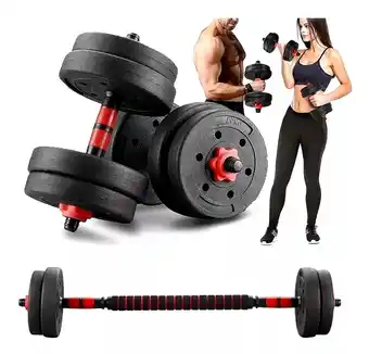 Mercado Libre Mancuerna Pesas Y Barra Recta Ejercicio Kit Ajustable 15kg oferta