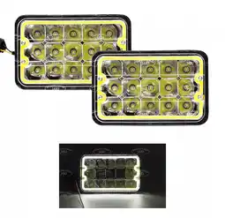Mercado Libre Par Faros Unidad 4x6 15 Led Con Aro Led Alta Y Baja H4 oferta
