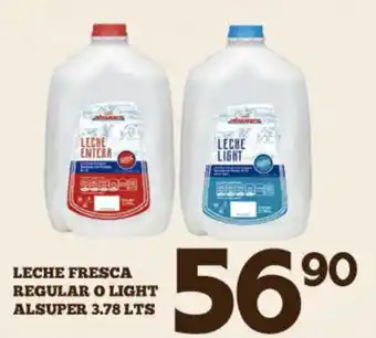 Alsuper Leche Fresca Regular o Light Alsuper 3,78g oferta