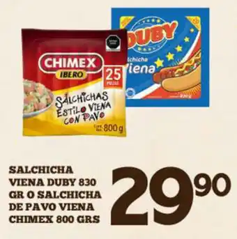 Alsuper Salchicha Viena Duby 800grs oferta