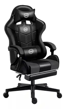 Silla De Oficina Ejecutiva Reclinable Ergonomica Reposapiés Color Negro