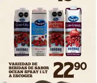 Alsuper Variedad de Bebidas de Sabor Ocean Spray 1 lt A Escoger oferta