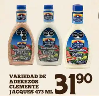 Variedad de Aderezos Clemente Jacques 473 ml