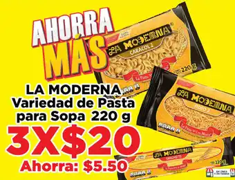 HEB La Moderna Variedad de Pasta para Sopa 3x220g oferta