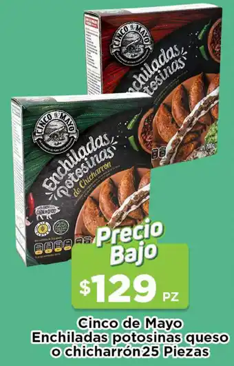HEB Cinco de Mayo Enchiladas Potosinas Queso o Chicharróns 25 Piezas oferta