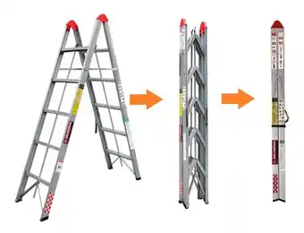 Mercado Libre Escalera De Aluminio Portátil Y Resistente 5 Peldaños 150 Kg Color Rojo oferta