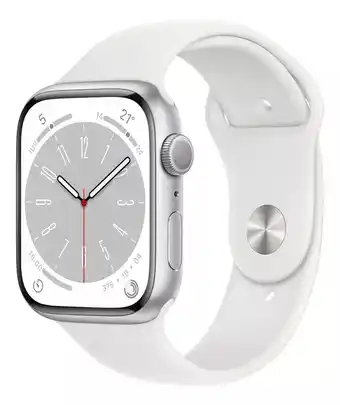 Mercado Libre Apple Watch Series 8 GPS - Caja de aluminio plata 45 mm - Correa deportiva blanca - Patrón - Distribuidor autorizado oferta